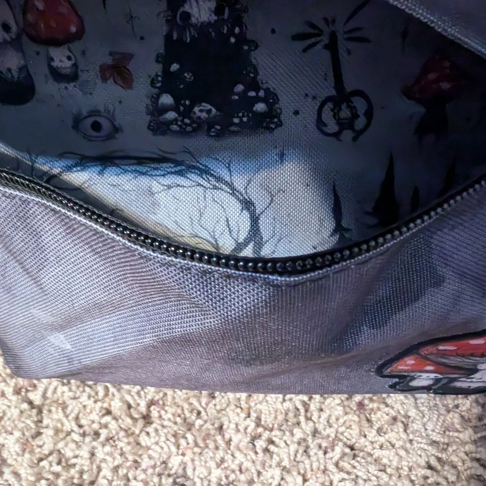 Guild of Calamity Gray Mushroom Print Backpack Like New - Picture 3 of 6